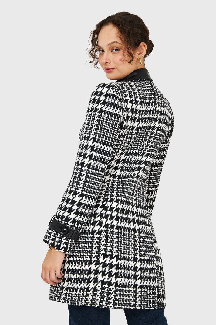 Abrigo Pied De Poule Negro Nicopoly-3
