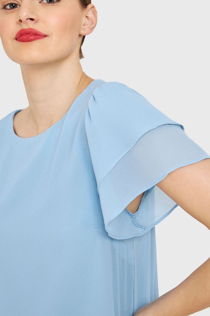 Blusa Mangas Vuelos Celeste Nicopoly-5