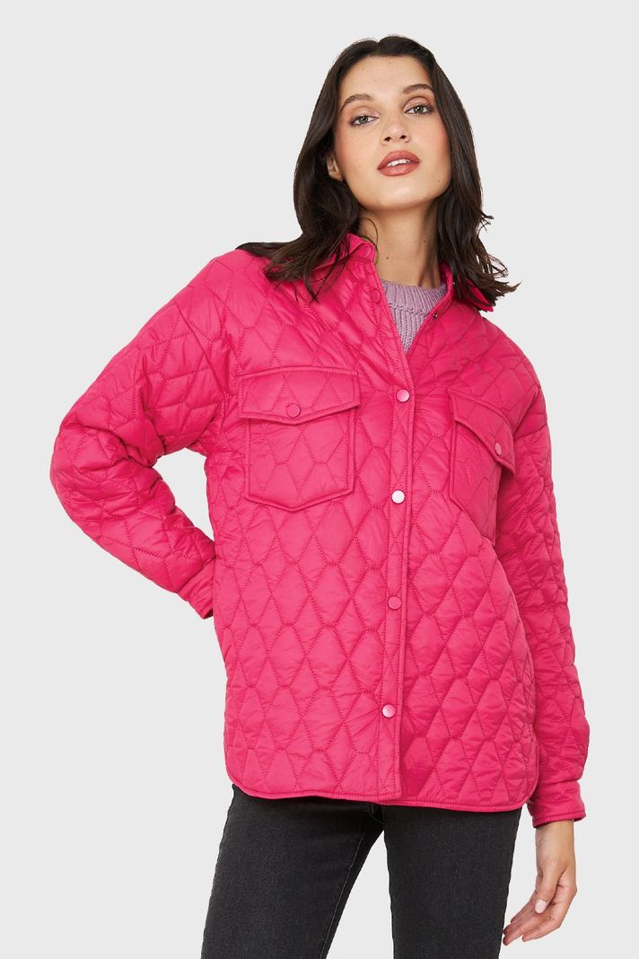 Chaqueta Quilt Tipo Camisera Fucsia Nicopoly-0