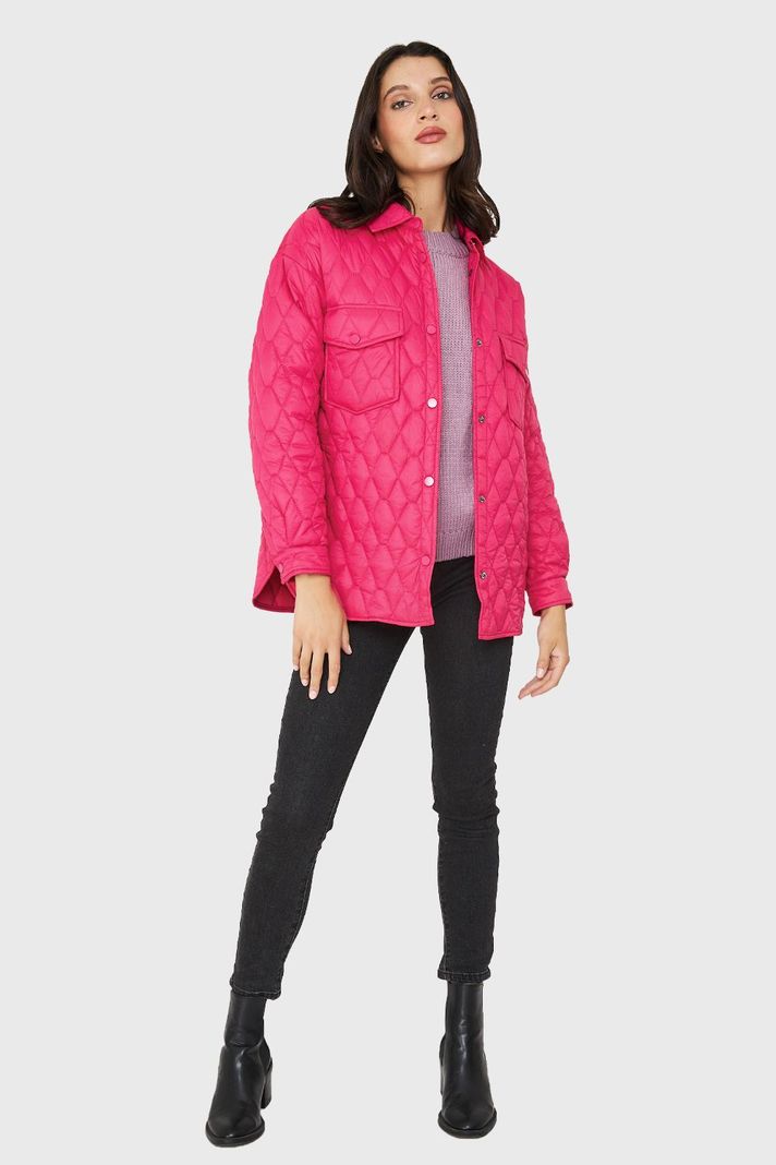 Chaqueta Quilt Tipo Camisera Fucsia Nicopoly-1