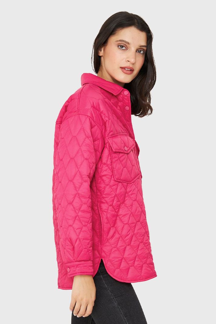 Chaqueta Quilt Tipo Camisera Fucsia Nicopoly-2
