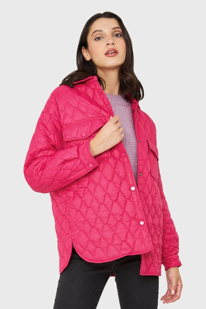 Chaqueta Quilt Tipo Camisera Fucsia Nicopoly-4