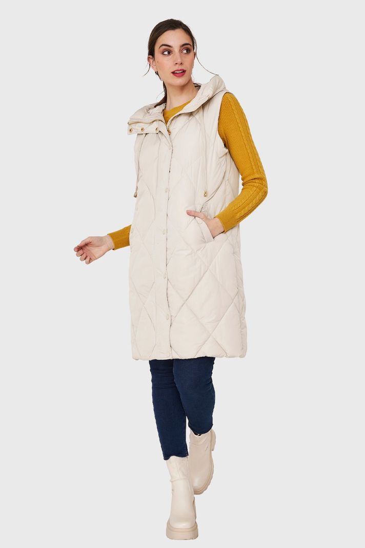 Parka Sin Mangas Cordón Blanco Invierno Nicopoly-1
