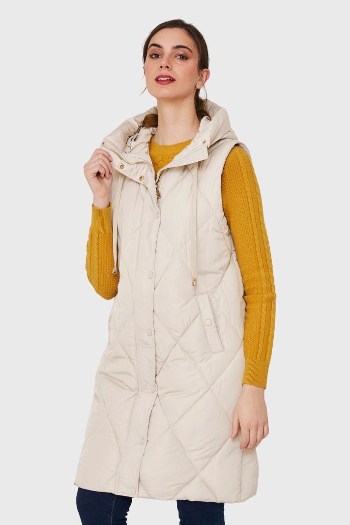 Parka Sin Mangas Cordón Blanco Invierno Nicopoly-2