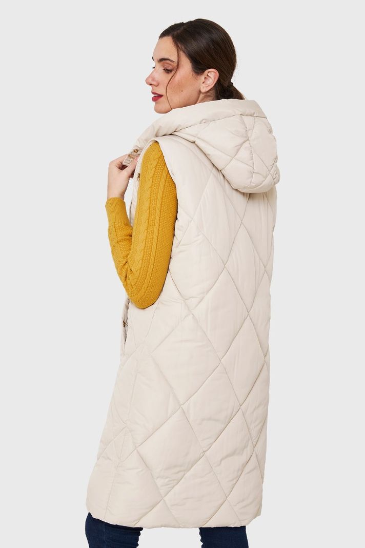 Parka Sin Mangas Cordón Blanco Invierno Nicopoly-3
