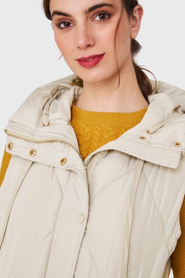 Parka Sin Mangas Cordón Blanco Invierno Nicopoly-5