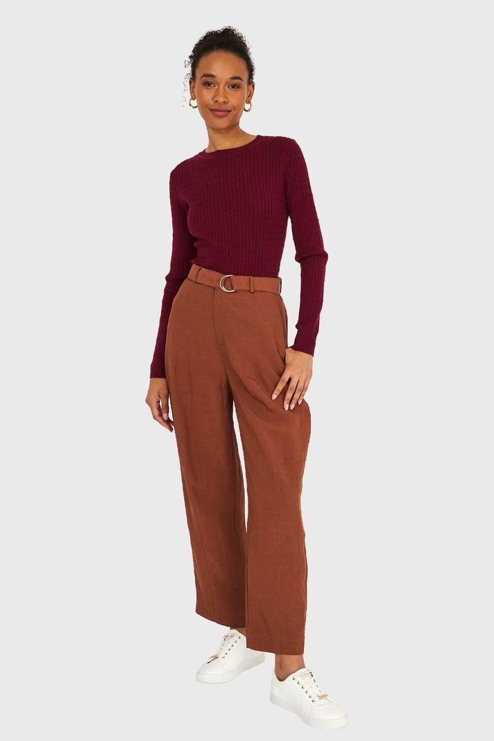 Sweater Diseño Cadenetas Burdeo Nicopoly-1
