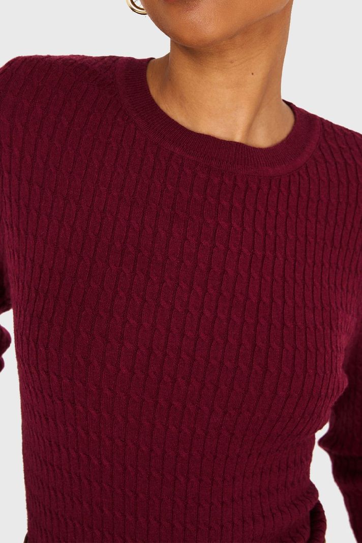 Sweater Diseño Cadenetas Burdeo Nicopoly-5
