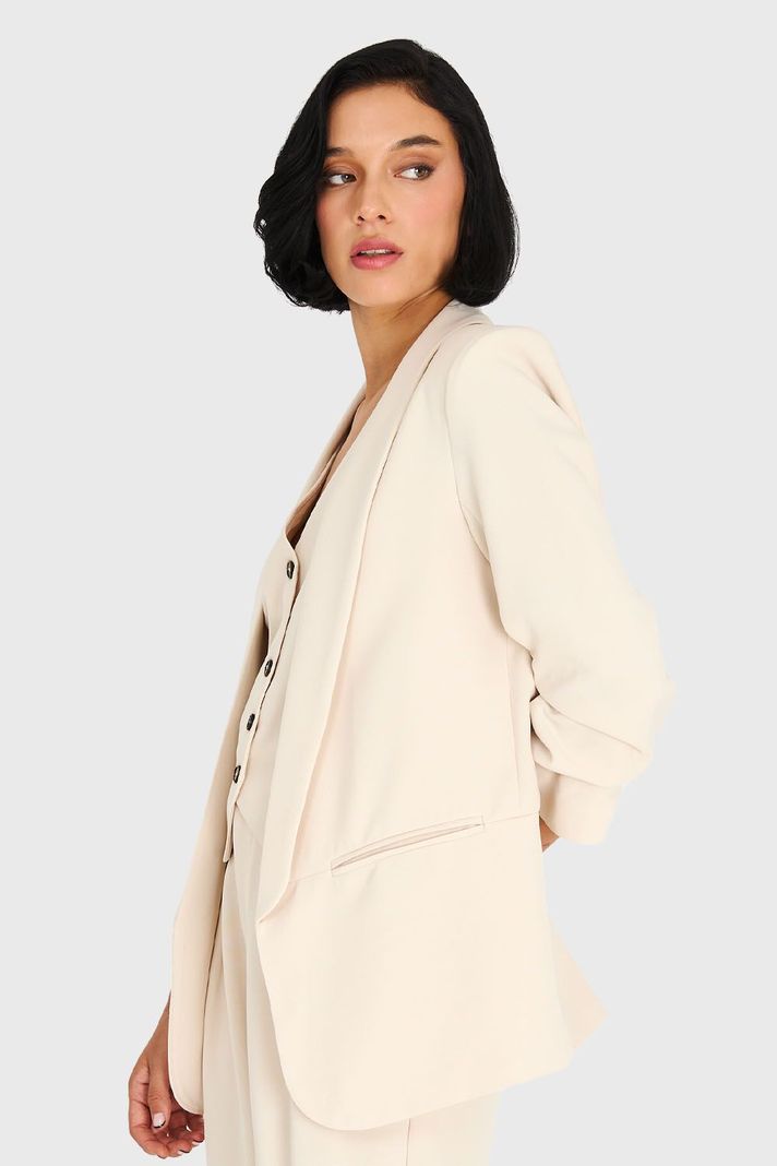 Blazer De Tope Manga 3/4 Beige Nicopoly-2