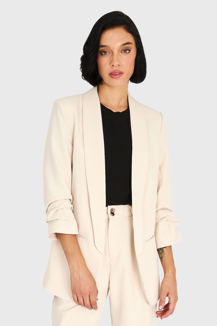 Blazer De Tope Manga 3/4 Beige Nicopoly-4