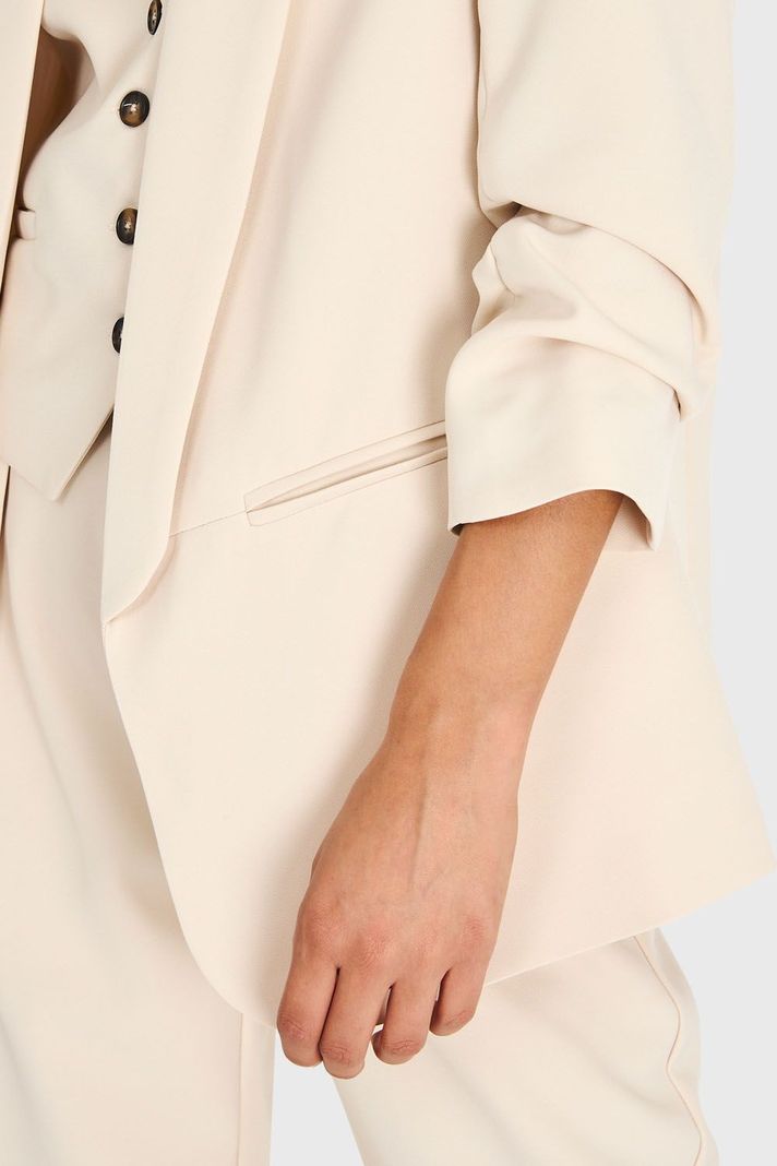 Blazer De Tope Manga 3/4 Beige Nicopoly-5
