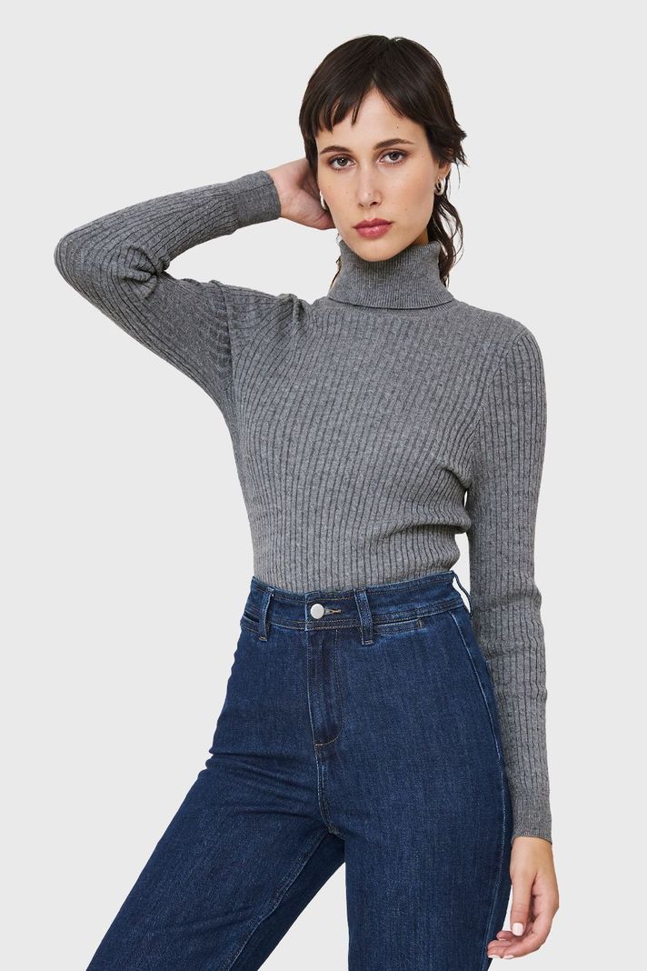Sweater Tipo Cadenetas Gris Nicopoly-0