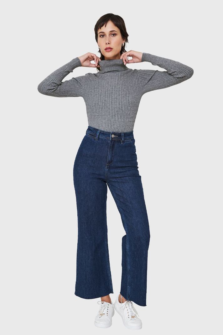 Sweater Tipo Cadenetas Gris Nicopoly-1