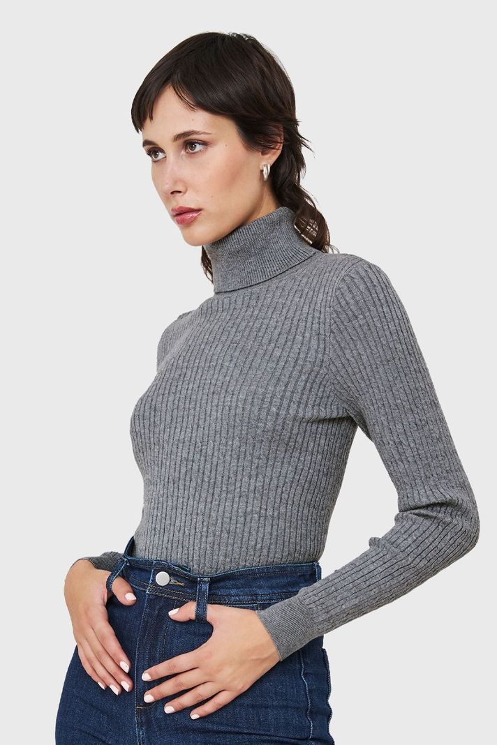Sweater Tipo Cadenetas Gris Nicopoly-2