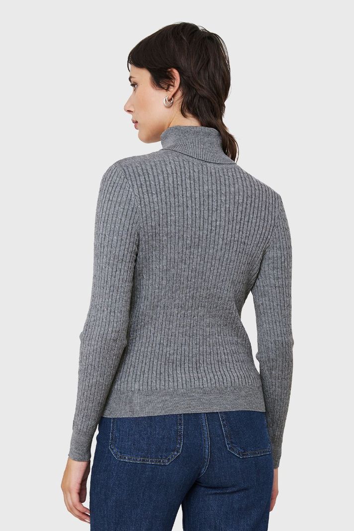 Sweater Tipo Cadenetas Gris Nicopoly-3