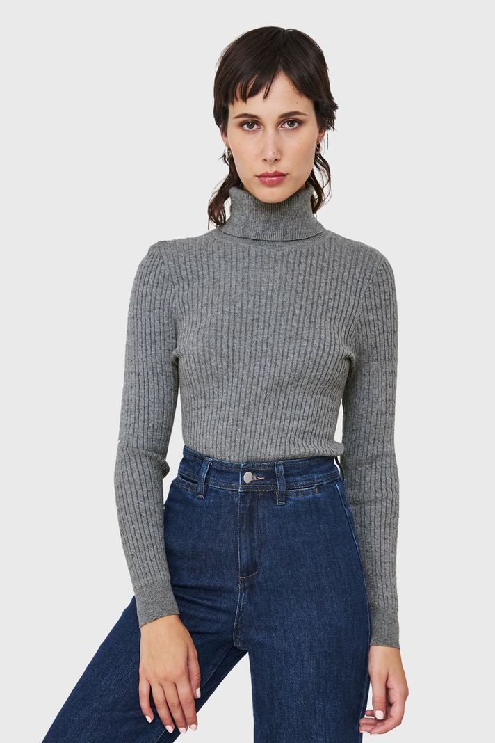 Sweater Tipo Cadenetas Gris Nicopoly-4