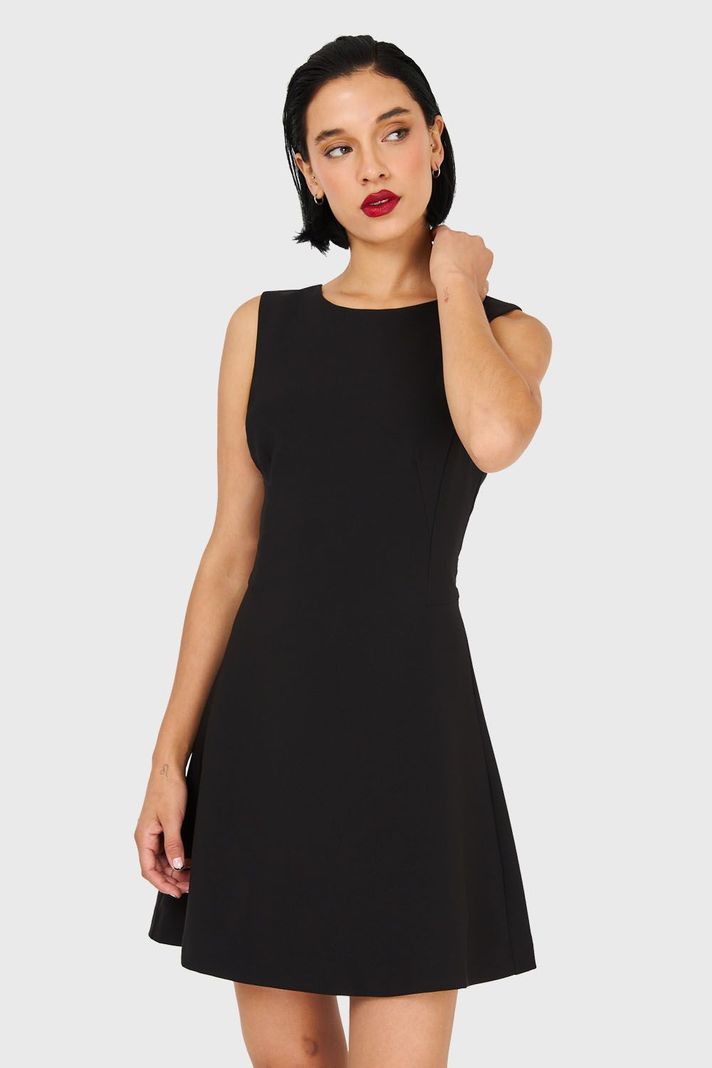 Vestido Corto Sin Mangas Negro Nicopoly-0