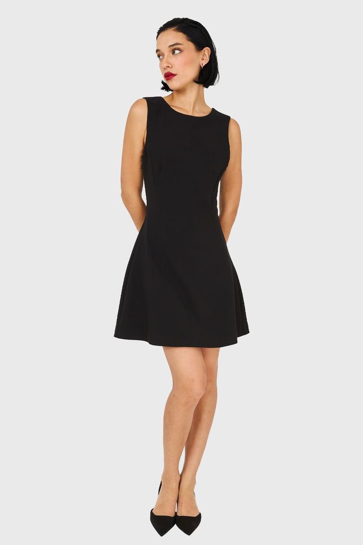 Vestido Corto Sin Mangas Negro Nicopoly-1