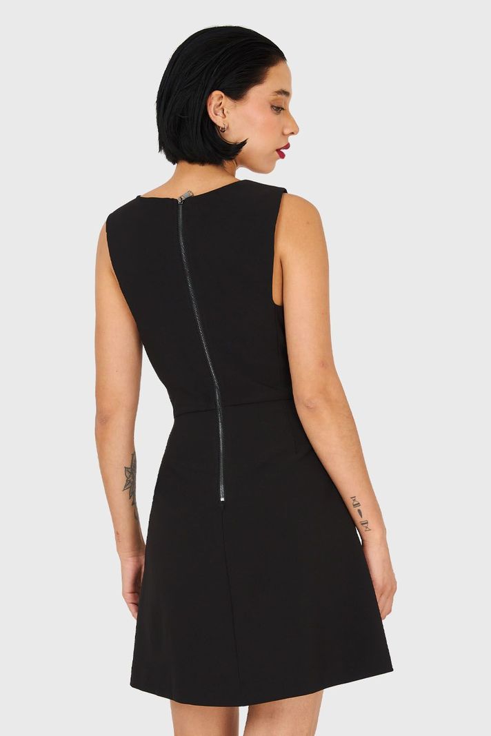Vestido Corto Sin Mangas Negro Nicopoly-3