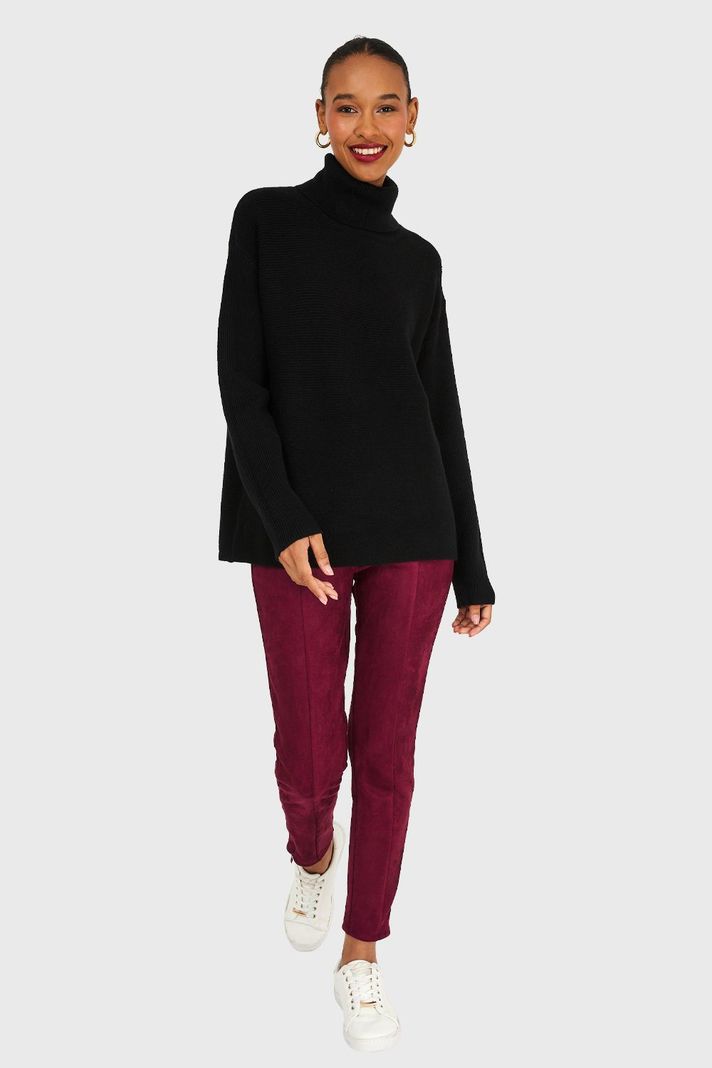 Sweater Básico Cuello Beatle Negro Nicopoly-1