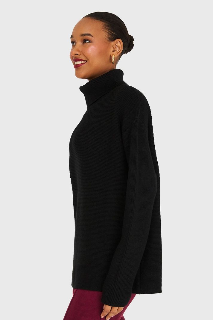 Sweater Básico Cuello Beatle Negro Nicopoly-2