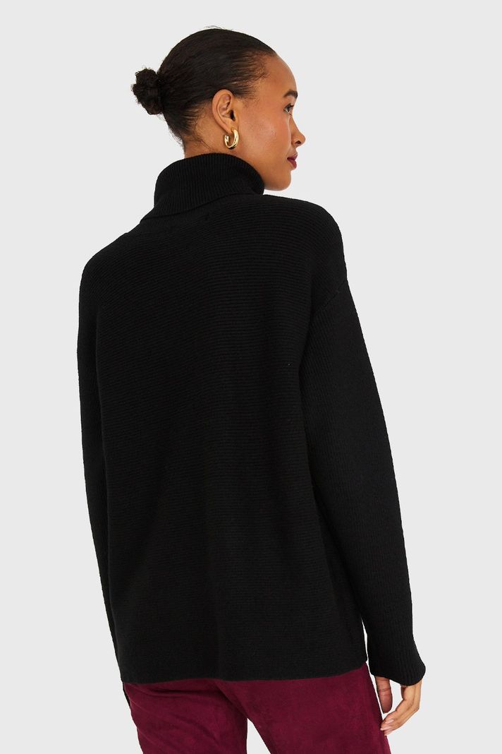 Sweater Básico Cuello Beatle Negro Nicopoly-3