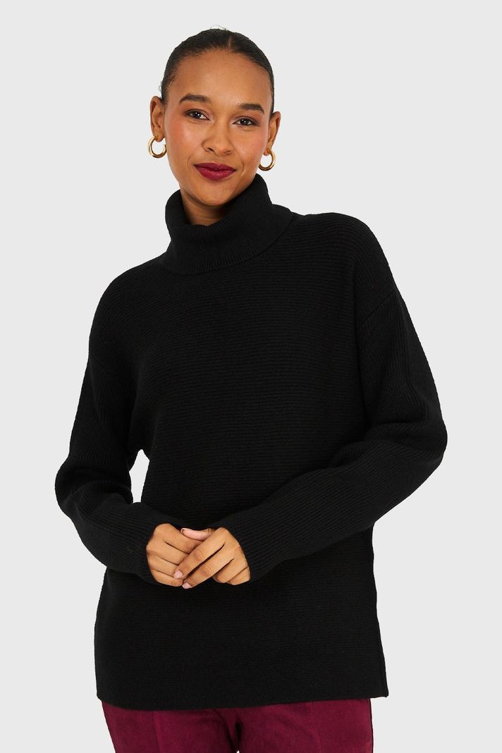 Sweater Básico Cuello Beatle Negro Nicopoly-4