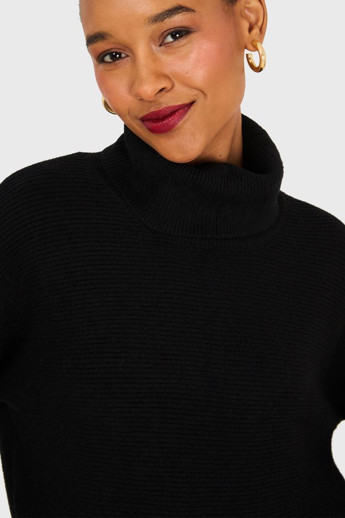 Sweater Básico Cuello Beatle Negro Nicopoly-5