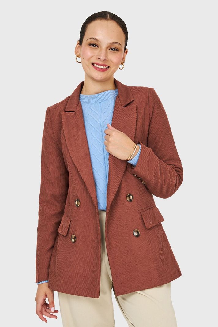 Blazer Cotelé Café Nicopoly-0
