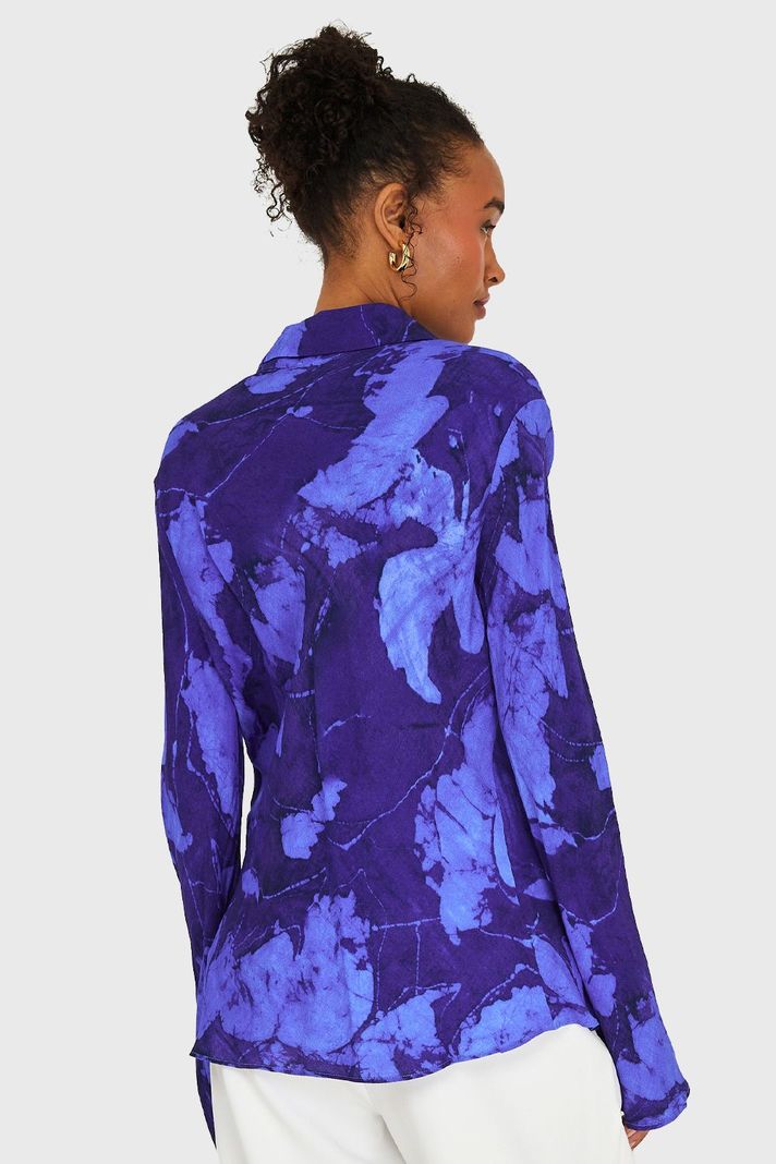 Blusa Print Abstracto Azul Rey Nicopoly-3