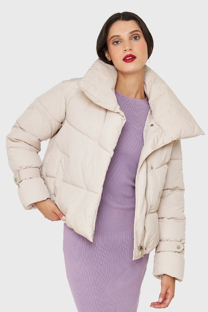 Parka Corta Acolchada Blanco Invierno Nicopoly-0