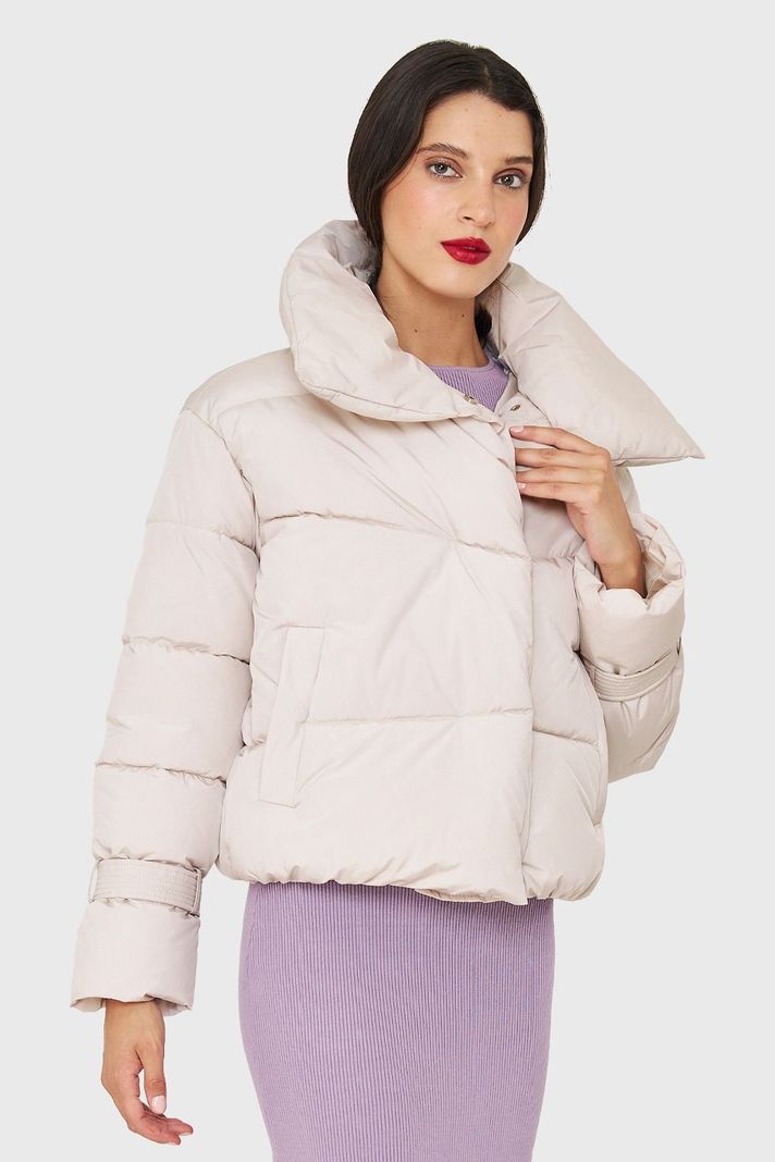 Parka Corta Acolchada Blanco Invierno Nicopoly-2