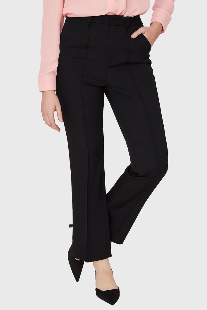Pantalón Recto Costura Frontal Negro Nicopoly-0