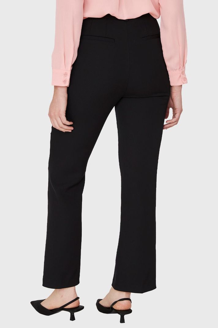 Pantalón Recto Costura Frontal Negro Nicopoly-3