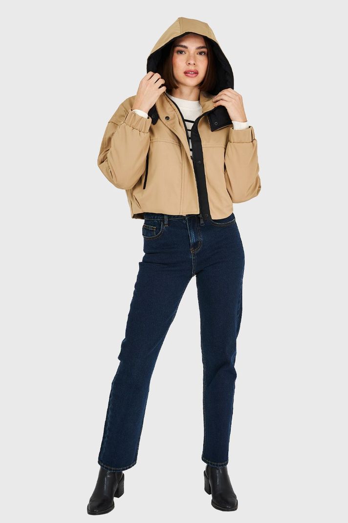 Chaqueta Corta Impermeable Khaki Nicopoly-1
