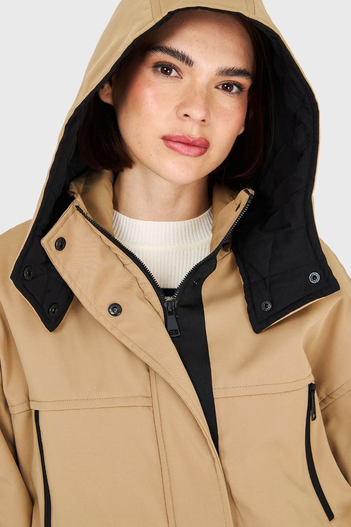 Chaqueta Corta Impermeable Khaki Nicopoly-5