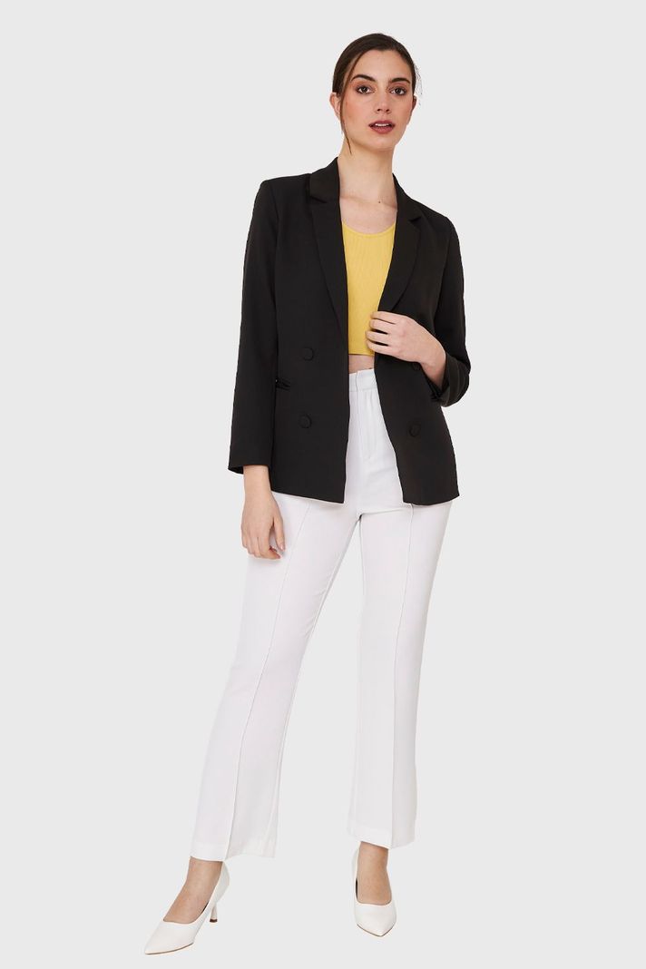 Blazer 4 Botones Decorativos Negro Nicopoly-1