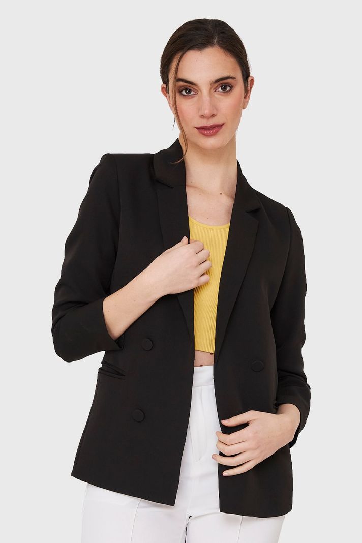Blazer 4 Botones Decorativos Negro Nicopoly-4