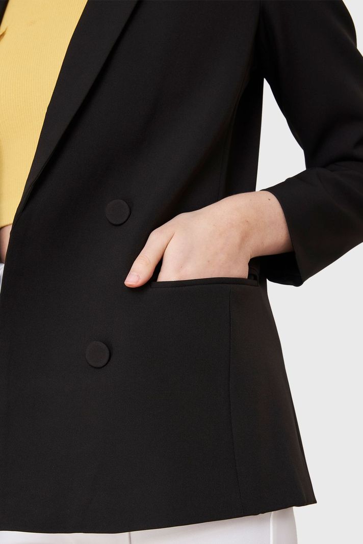 Blazer 4 Botones Decorativos Negro Nicopoly-5