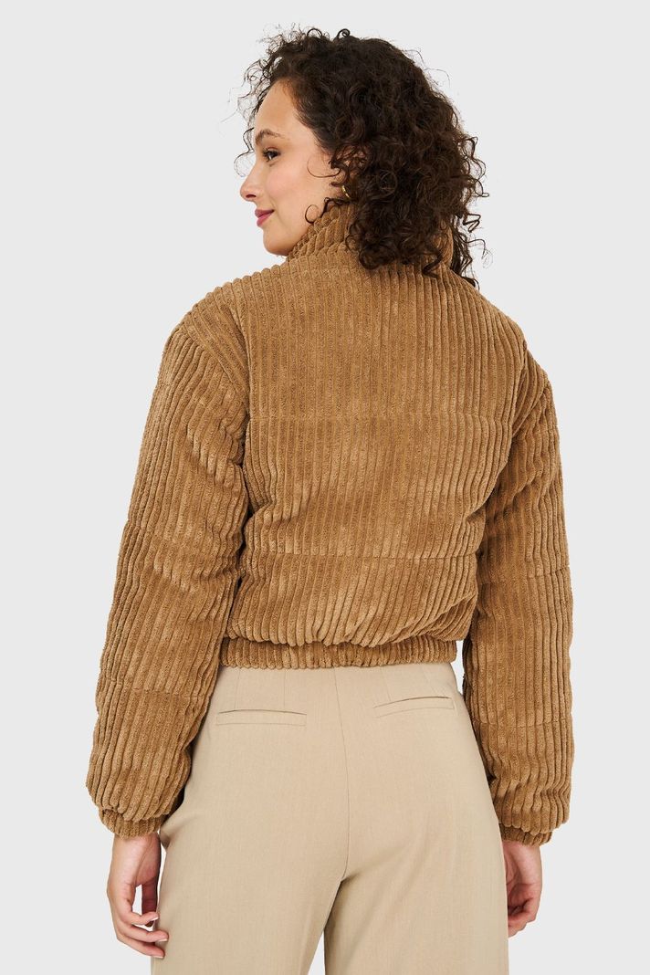 Chaqueta Puffer Cotelé Camel Nicopoly-3