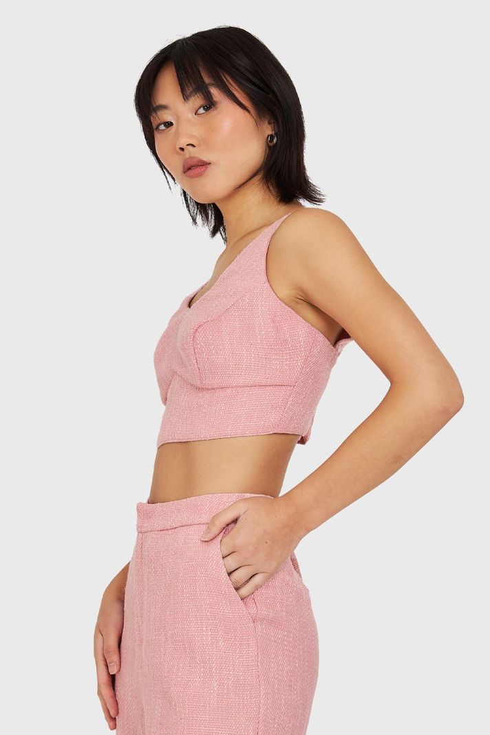 Crop Top Jaspeado Rosado Nicopoly-2