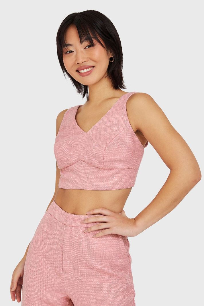 Crop Top Jaspeado Rosado Nicopoly-4