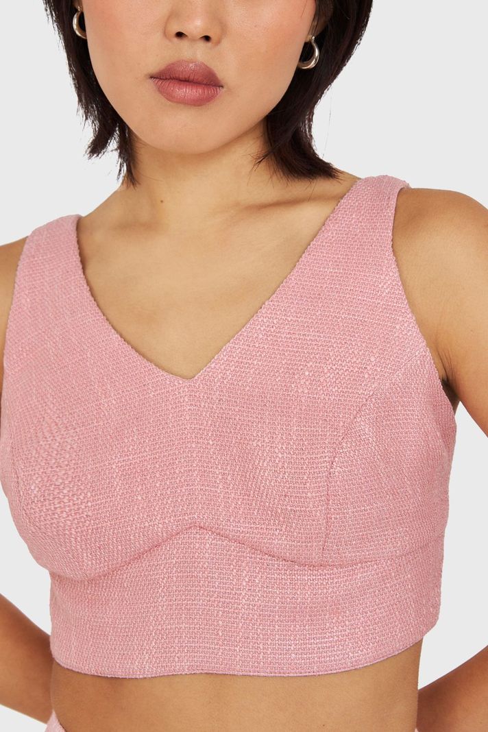 Crop Top Jaspeado Rosado Nicopoly-5