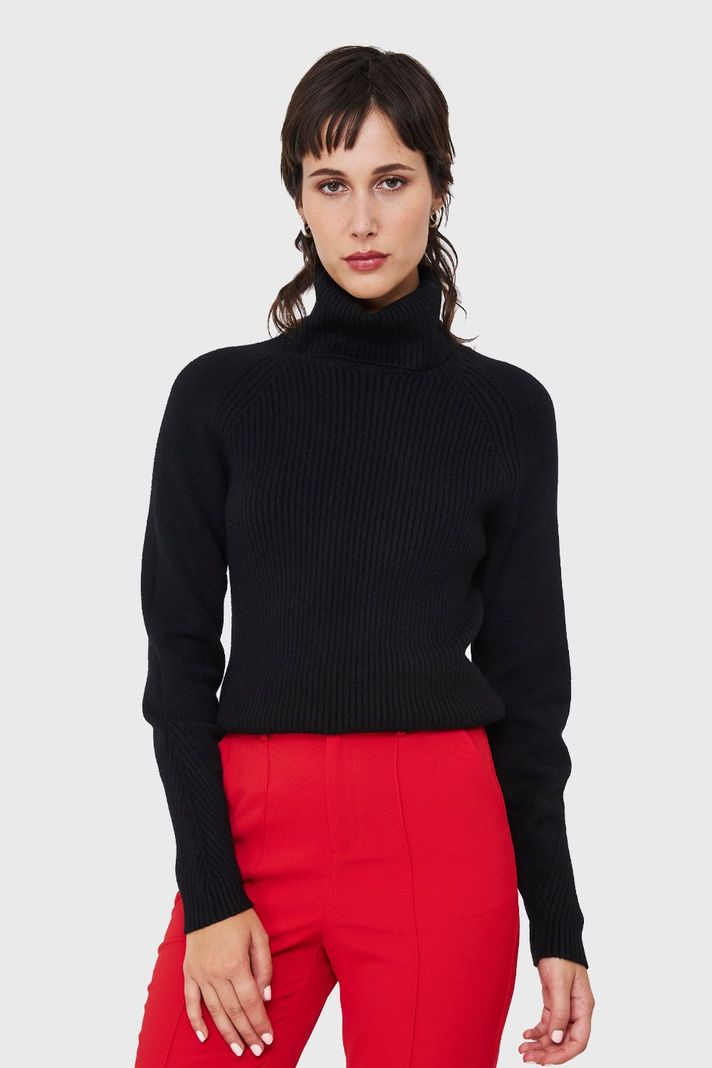 Sweater Beatle Acanalado Negro Nicopoly-0