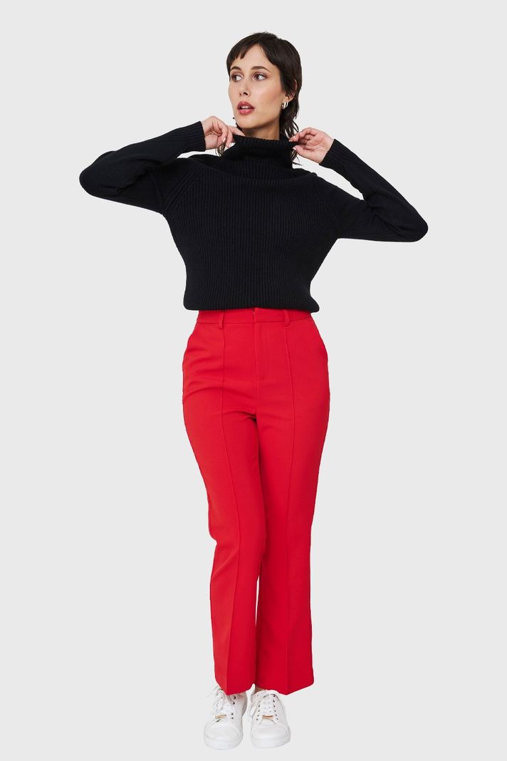 Sweater Beatle Acanalado Negro Nicopoly-1