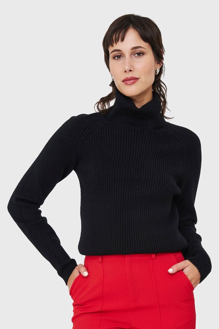 Sweater Beatle Acanalado Negro Nicopoly-4