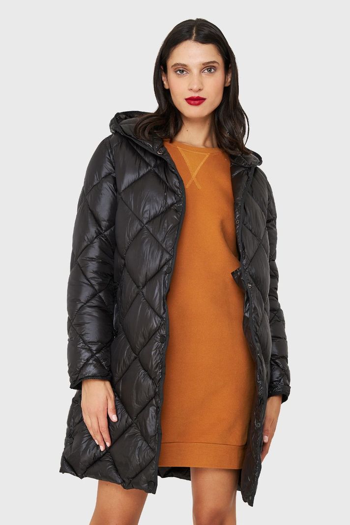 Parka Quilt Broches Negro Brillante Nicopoly-0