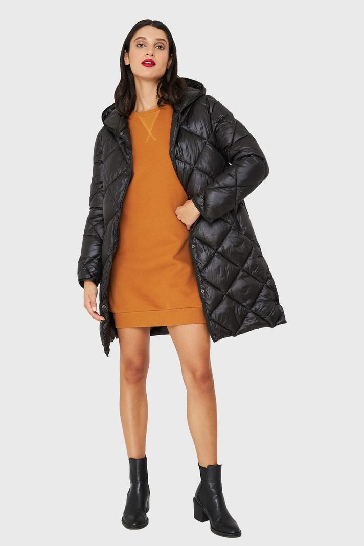Parka Quilt Broches Negro Brillante Nicopoly-1