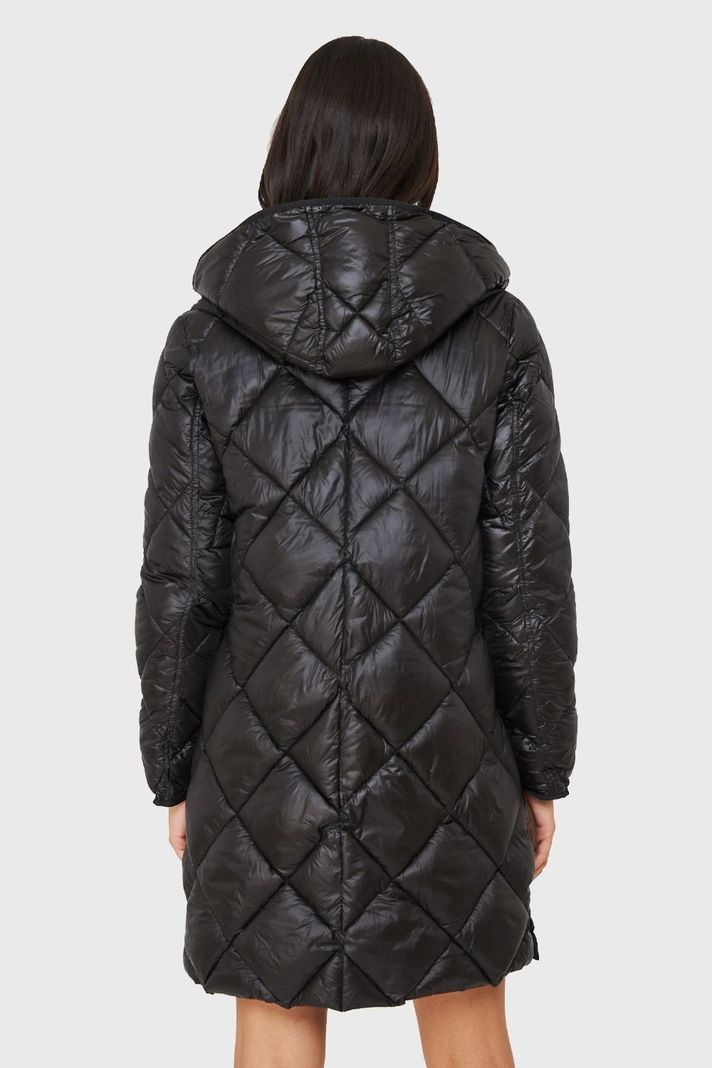 Parka Quilt Broches Negro Brillante Nicopoly-3