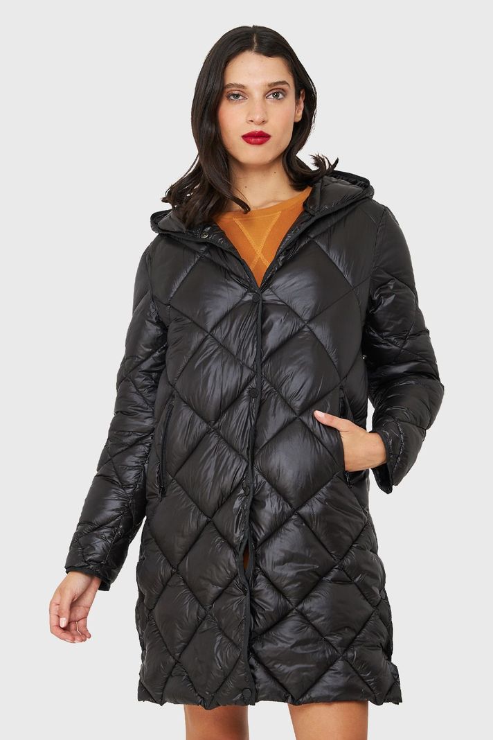 Parka Quilt Broches Negro Brillante Nicopoly-4